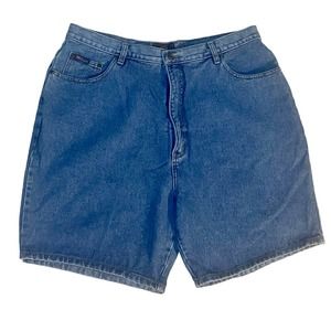 Y2K Denim Shorts Jorts Route 66 Women’s Size 18 Blue Jean Shorts Dad Shorts